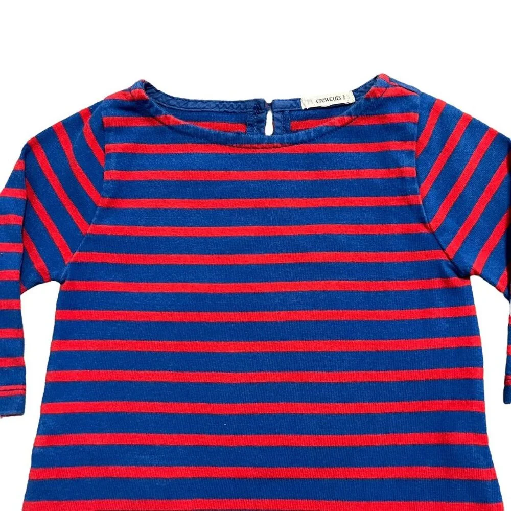 Crewcuts 3Y Blue & Red Striped Dress